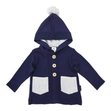 Load image into Gallery viewer, Hood Lined Knit Jacket Navy
