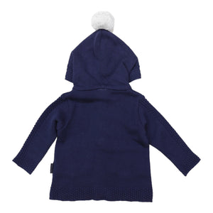 Hood Lined Knit Jacket Navy