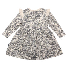 Load image into Gallery viewer, Tiger Stripe Cotton Frill Dress Tapioca
