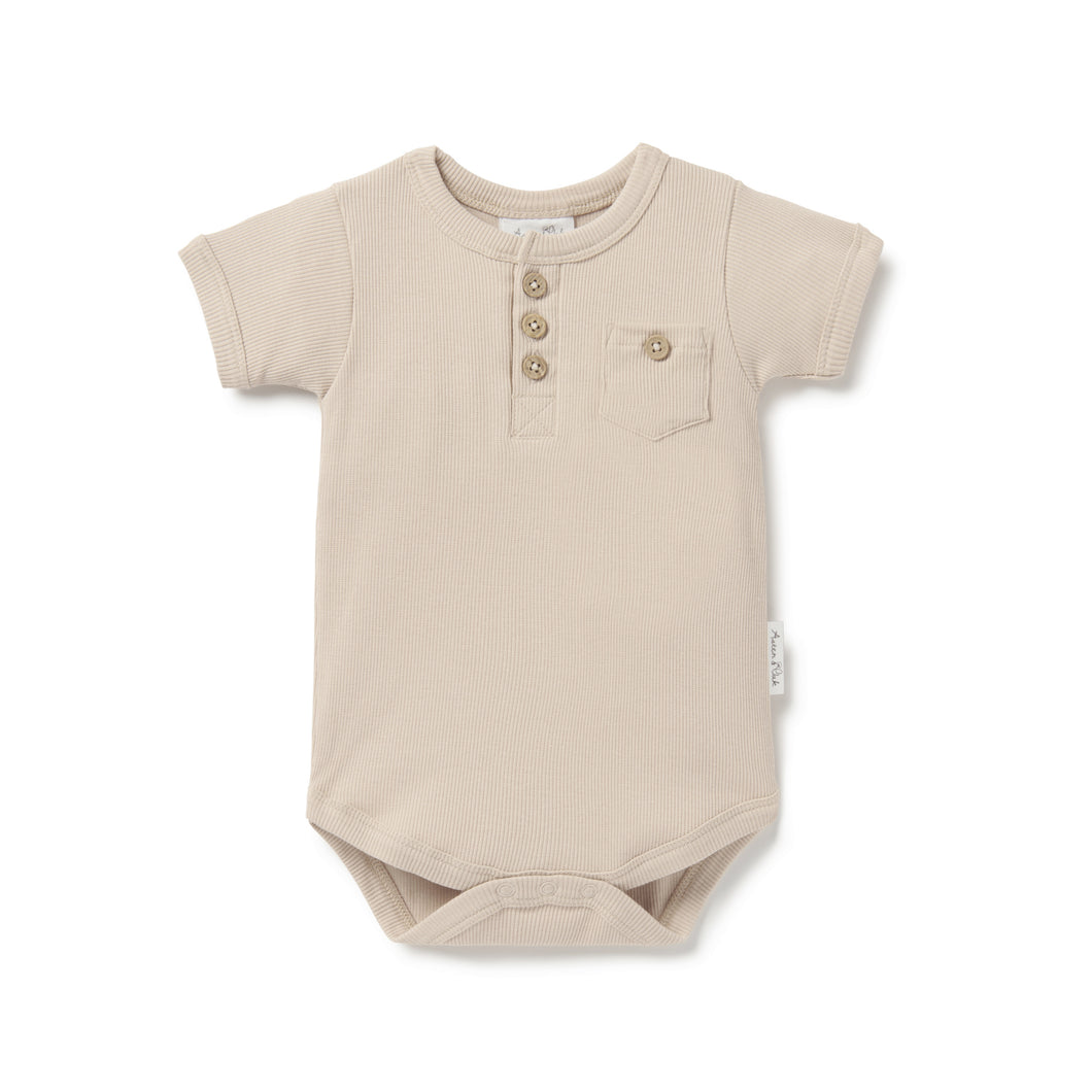 Sand Rib Henley Onesie