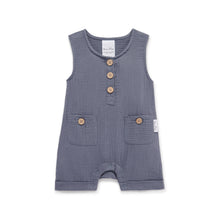 Load image into Gallery viewer, Flint Blue Muslin Romper
