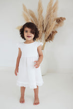 Load image into Gallery viewer, White Muslin Flutter Dress
