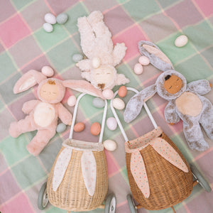 Rattan Bunny Luggy with Lining - Gumdrop