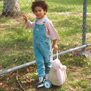 Rattan Bunny Luggy with Lining - Pansy