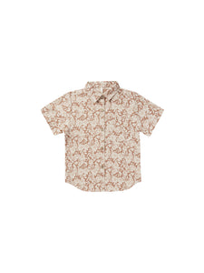 collared shirt sleeve shirt || plumeria