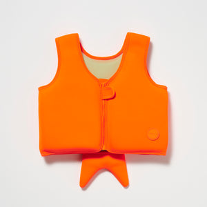 Swim Vest 1-2 Sonny the Sea Creature Neon Orange