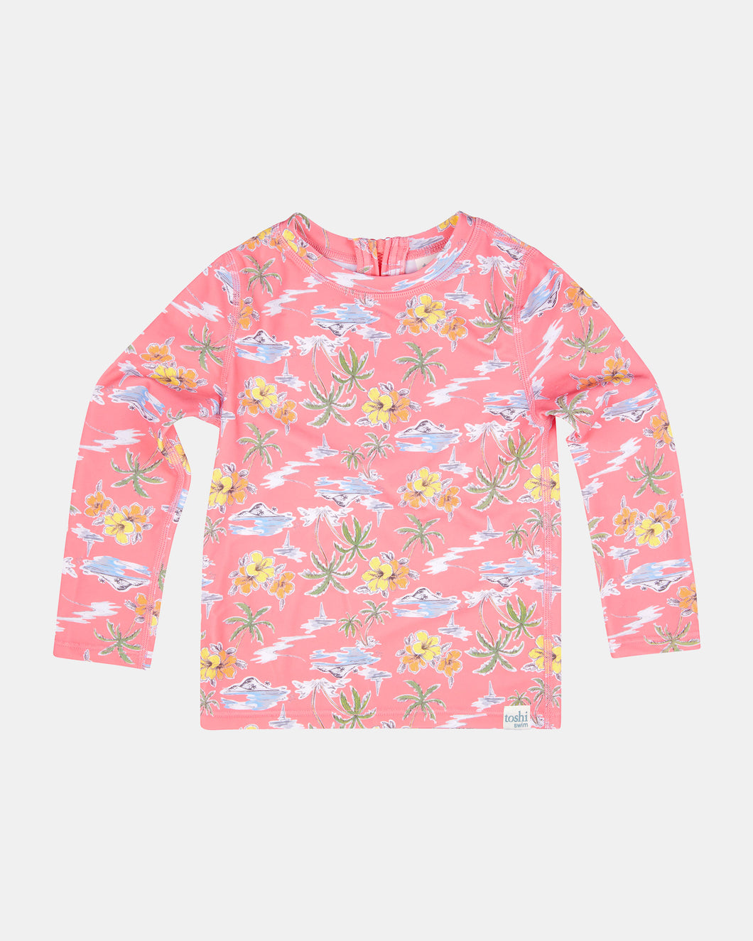 Swim Kids Rashie L/S Half Zip Classic Island Dreaming