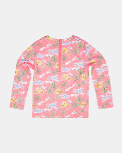 Swim Kids Rashie L/S Half Zip Classic Island Dreaming