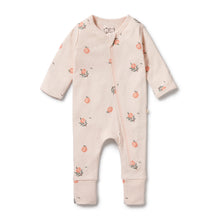 Load image into Gallery viewer, Peaches Organic Pointelle Zipsuit with Feet
