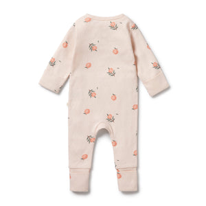 Peaches Organic Pointelle Zipsuit with Feet