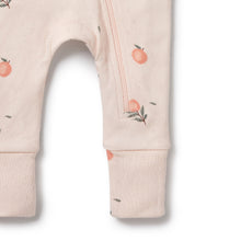 Load image into Gallery viewer, Peaches Organic Pointelle Zipsuit with Feet
