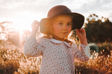 Load image into Gallery viewer, Girls Pintuck Dress - Petite Navy Floral
