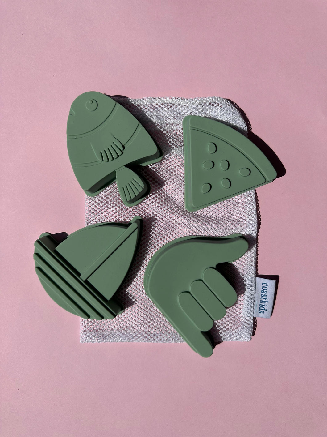 Shelly Beach Sand Moulds | Dark Sage