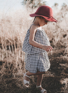Tiered Dress - Charcoal Check