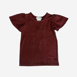 Frill Sleeve Top - Wine