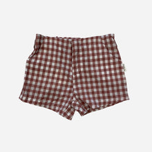 Load image into Gallery viewer, Tailored Shorts - Deep Blush Check
