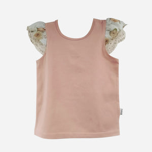 Print Sleeve Top - Dusty Peach