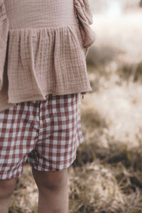 Tailored Shorts - Deep Blush Check