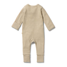Load image into Gallery viewer, Organic Stripe Rib Zipsuit with Feet - Leaf
